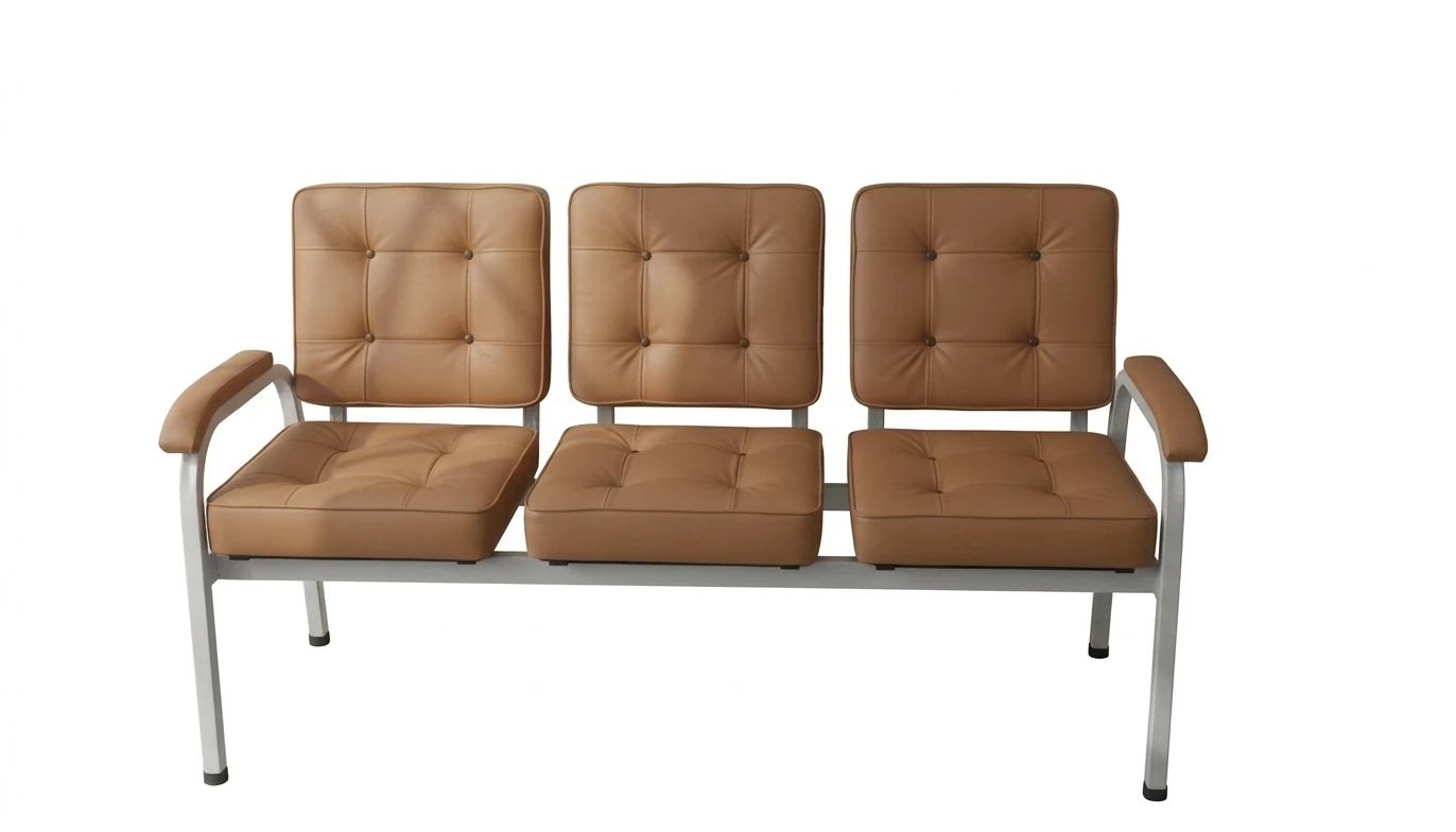 كنبة انتظار مرضي جلد على شاسية معدن لوكس